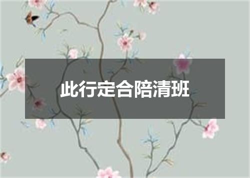 此行定合陪清班