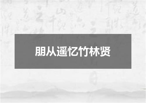 朋从遥忆竹林贤