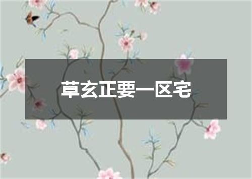 草玄正要一区宅