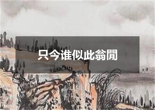 只今谁似此翁閒