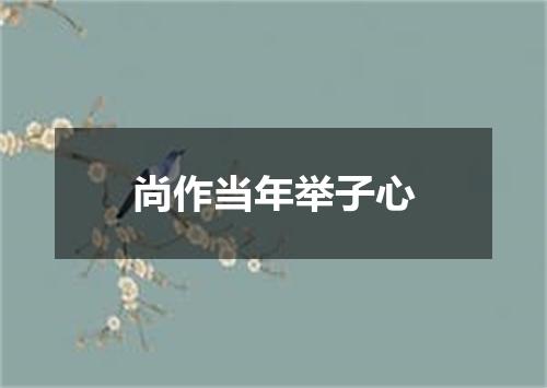 尚作当年举子心