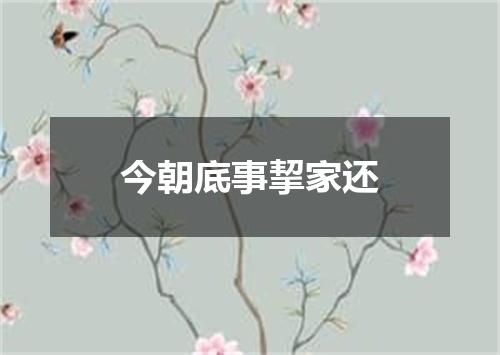 今朝底事挈家还