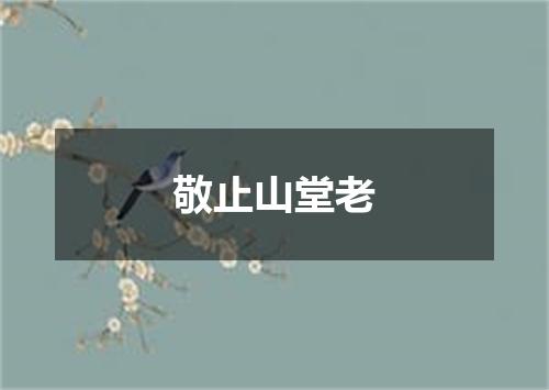 敬止山堂老