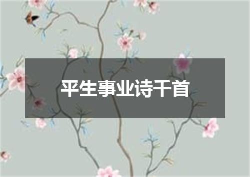 平生事业诗千首