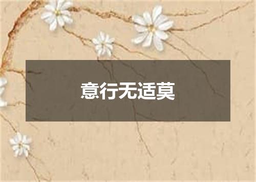 意行无适莫