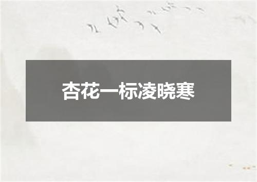 杏花一标凌晓寒