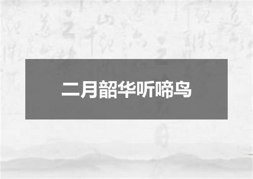 二月韶华听啼鸟