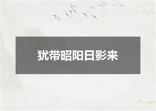 犹带昭阳日影来