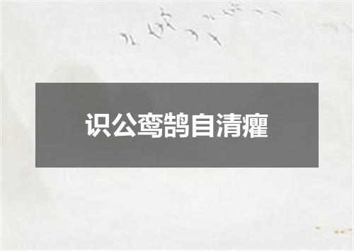 识公鸾鹄自清癯