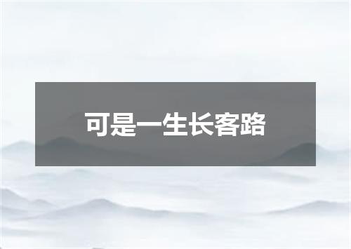 可是一生长客路