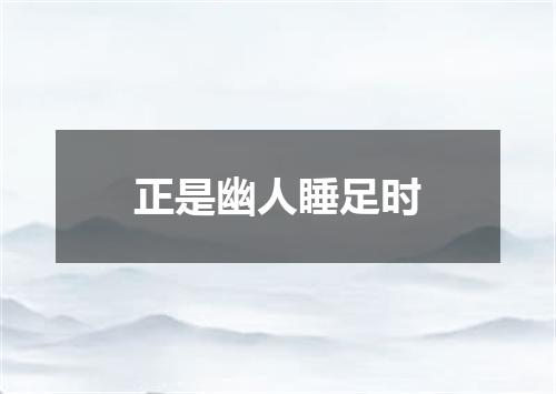 正是幽人睡足时