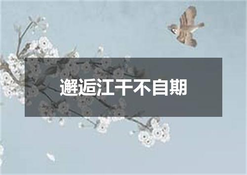 邂逅江干不自期