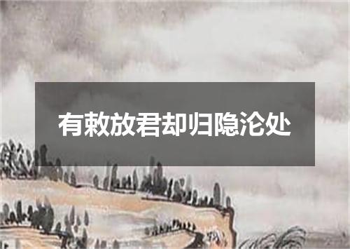 有敕放君却归隐沦处