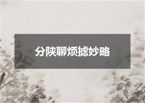 分陕聊烦摅妙略