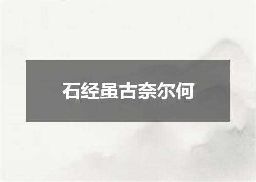 石经虽古奈尔何