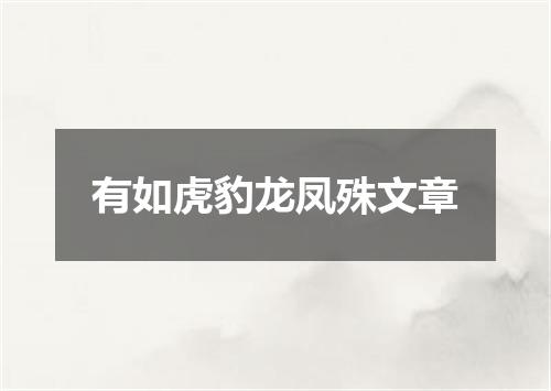 有如虎豹龙凤殊文章