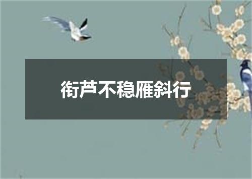 衔芦不稳雁斜行