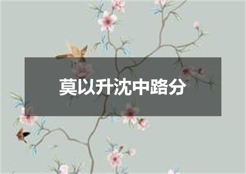 莫以升沈中路分