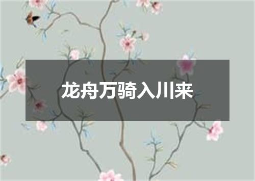 龙舟万骑入川来