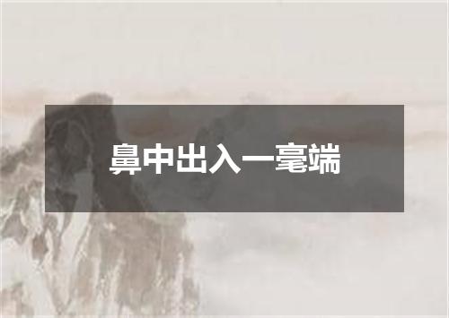 鼻中出入一毫端