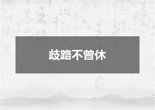 歧路不曾休