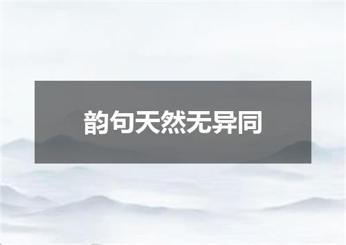 韵句天然无异同