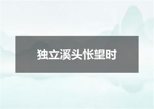 独立溪头怅望时