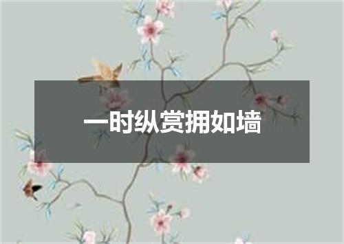 一时纵赏拥如墙