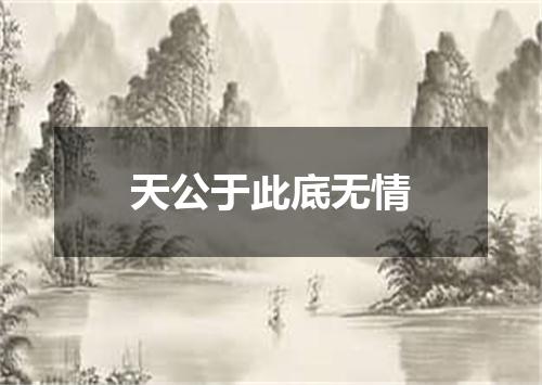 天公于此底无情