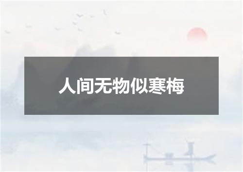 人间无物似寒梅