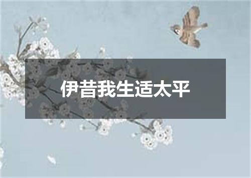 伊昔我生适太平