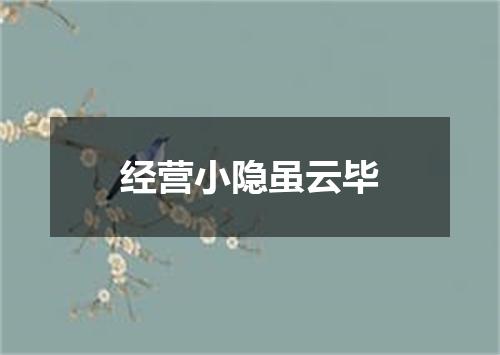 经营小隐虽云毕