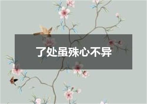 了处虽殊心不异