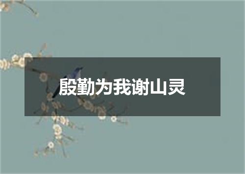殷勤为我谢山灵
