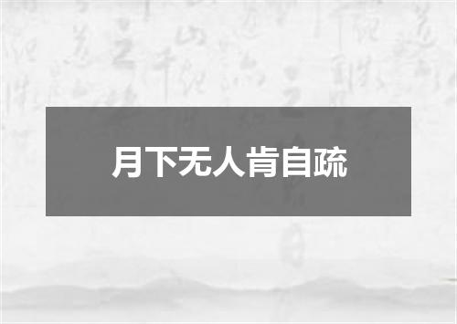 月下无人肯自疏
