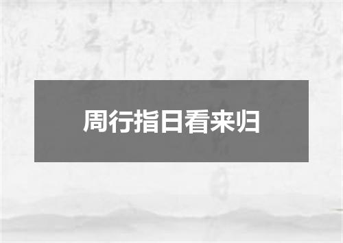 周行指日看来归