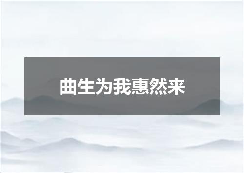 曲生为我惠然来