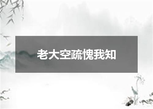 老大空疏愧我知
