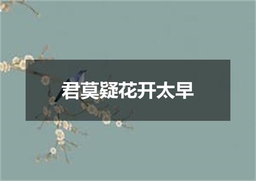 君莫疑花开太早