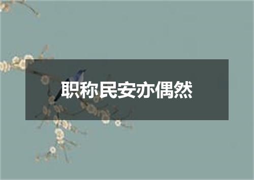 职称民安亦偶然