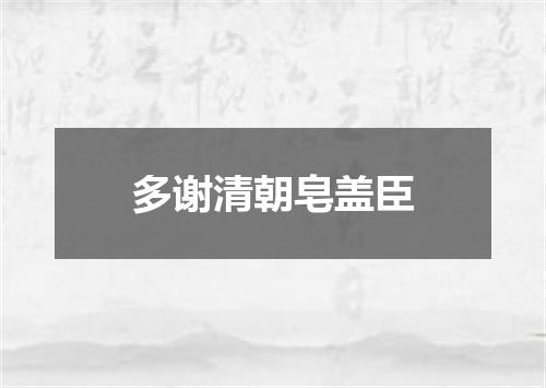 多谢清朝皂盖臣