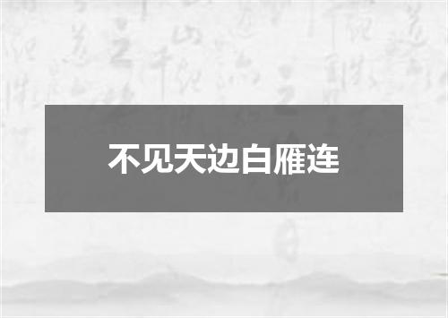 不见天边白雁连