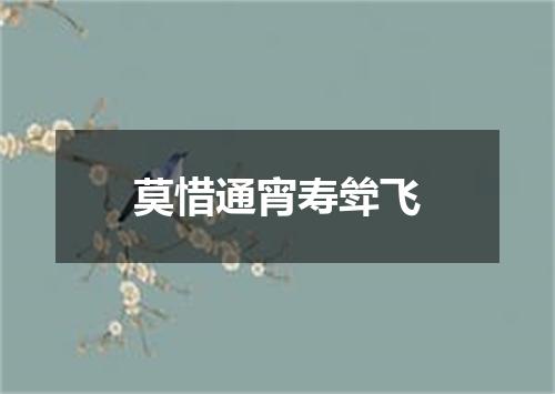 莫惜通宵寿斚飞