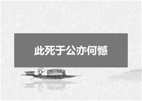 此死于公亦何憾