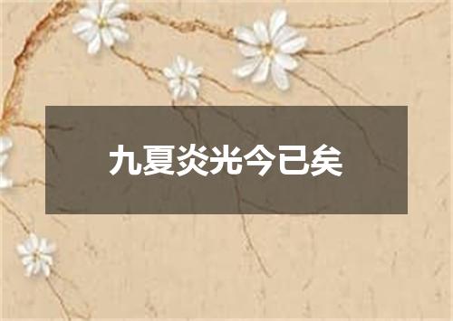 九夏炎光今已矣