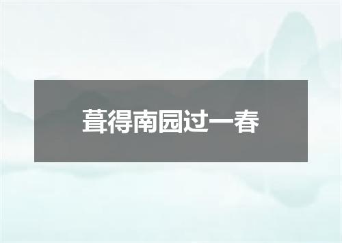 葺得南园过一春