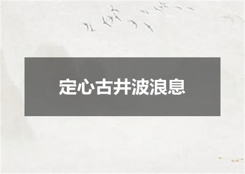 定心古井波浪息