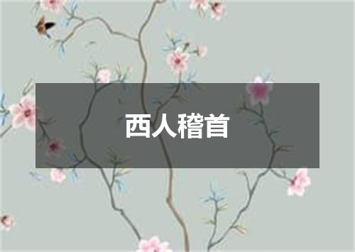 西人稽首