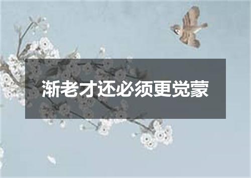 渐老才还必须更觉蒙