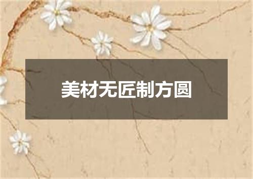 美材无匠制方圆
